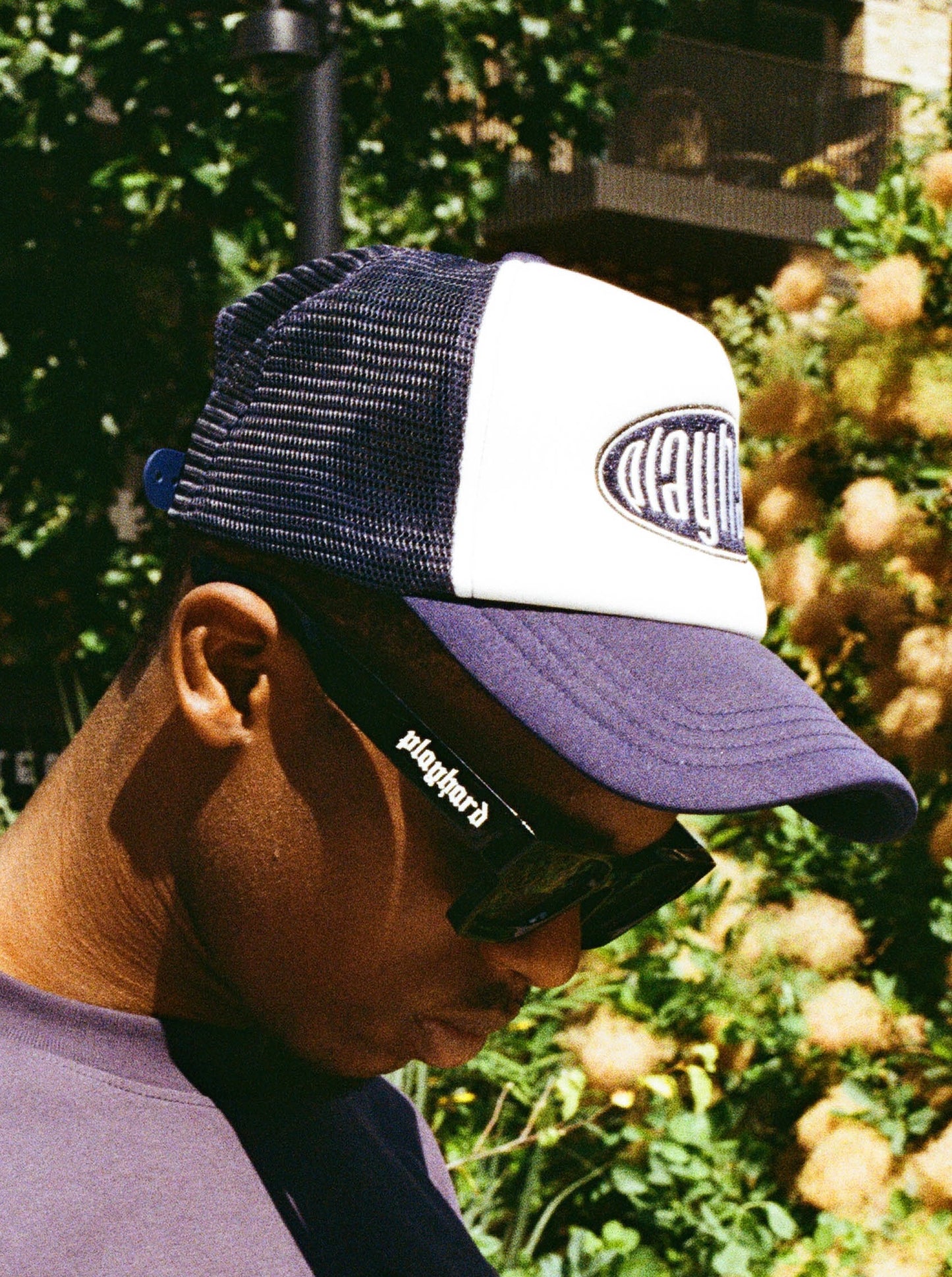Navy Playhard Trucker Cap