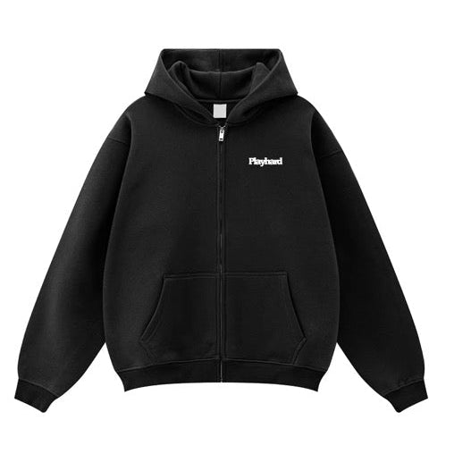 Playhard Zipped Hoodie - Black