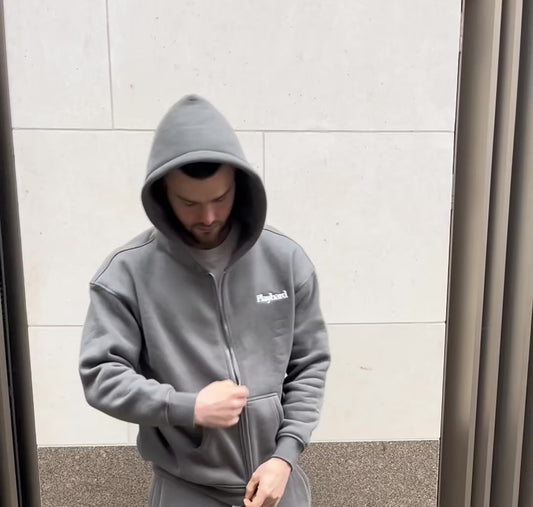 Playhard Zipped Hoodie - Cool Grey