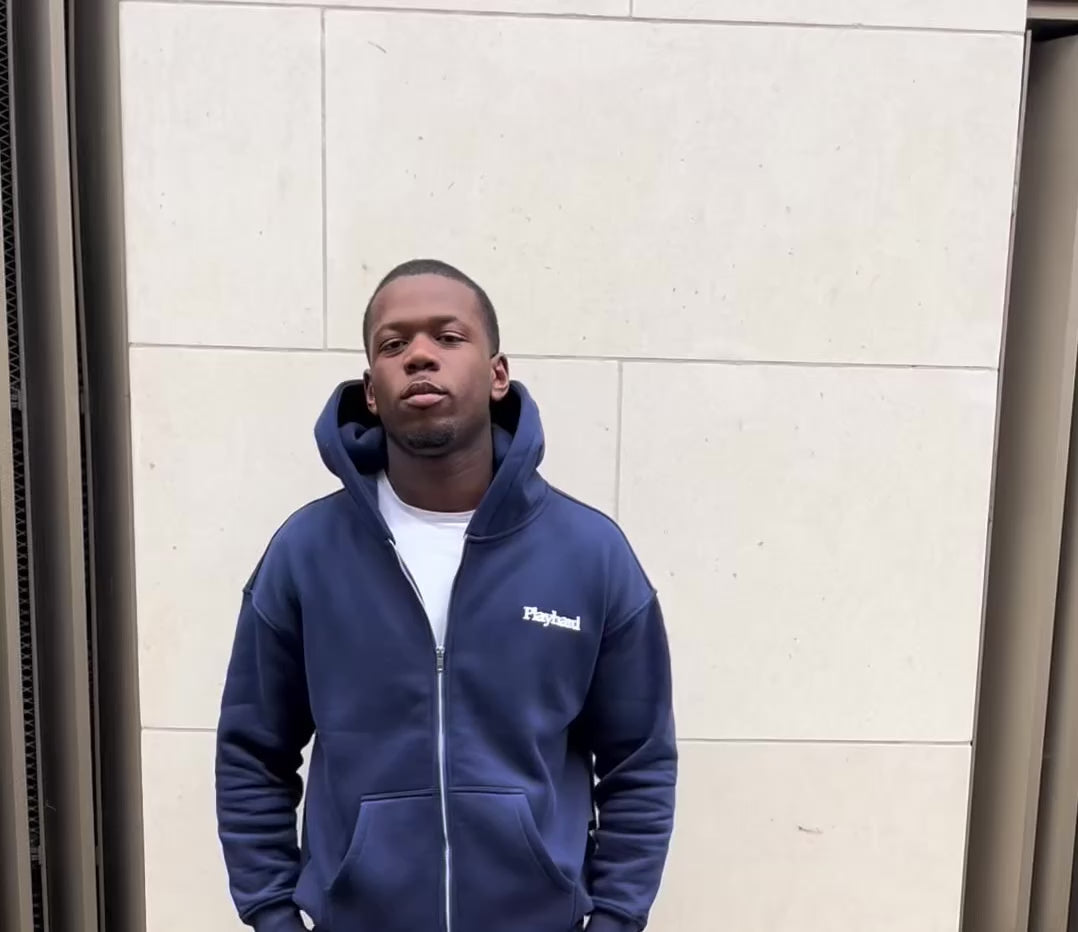 Playhard Zipped Hoodie - Midnight Blue